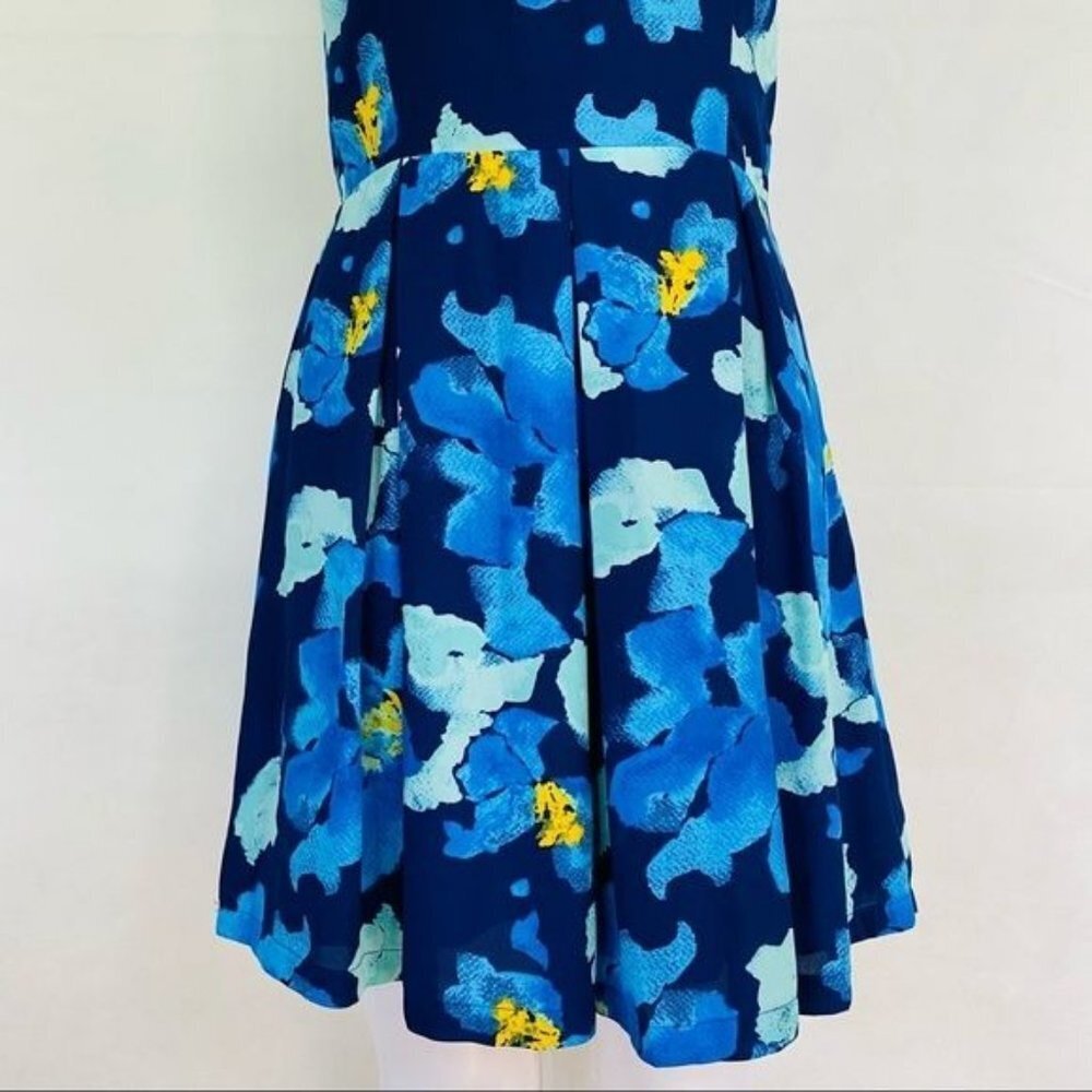 Charming Charlie Blue Floral A-Line Sleeveless Midi Dress Size S - Picture 4 of 11